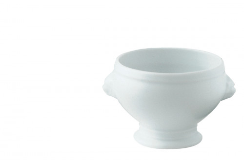 Soupière tête de lion rond blanc porcelaine Ø 12 cm Bistronome Pro.mundi
