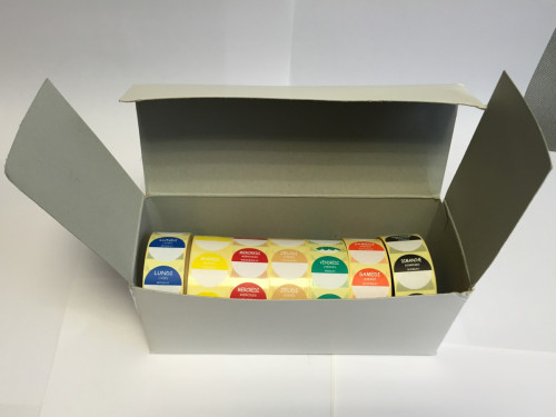 Boîte de 7x1000 étiquettes 7 jours papier Ø 2,4 cm Non repositionnable Décollable Avery (7000 pièces)