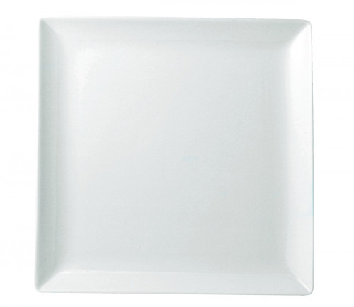 Assiette plate carré blanc porcelaine vitrifiée 25x25 cm Edina Pro.mundi