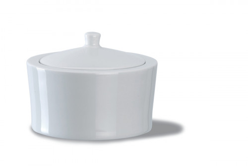 Sucrier avec couvercle rond ivoire porcelaine vitrifiée 22,5 cl Ø 10 cm Fine Dine Rak