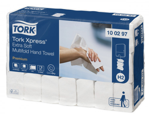 Essuie-main blanc ouate de cellulose 34x21 cm Tork (2100 pièces)