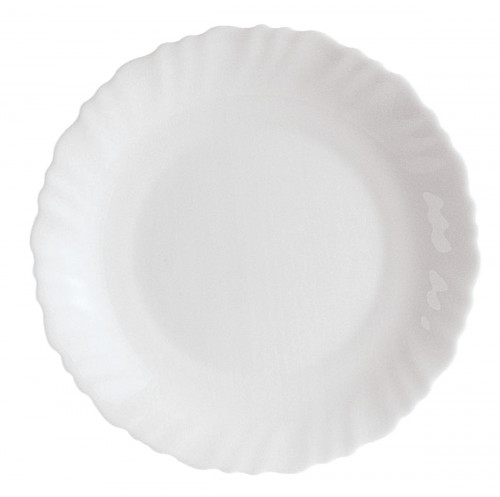 Assiette plate rond blanc verre opal Ø 23 cm Feston Luminarc
