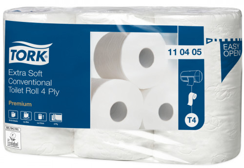 Papier toilette blanc ouate de cellulose 19 m x 10 cm Tork (6 pièces)