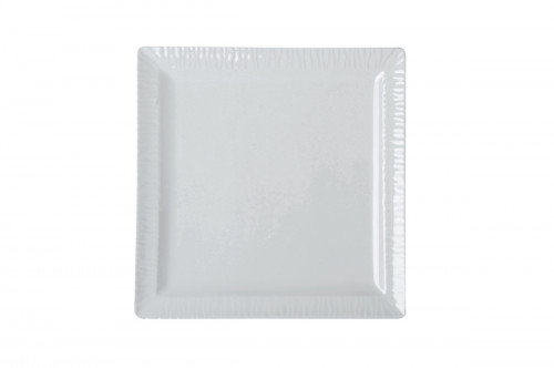 Assiette plate carré ivoire porcelaine vitrifiée 27,5x27,5 cm Playa Rak