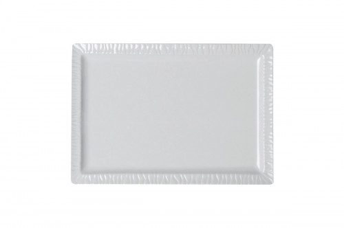 Assiette plate rectangulaire ivoire porcelaine vitrifiée 33,6x23,2 cm Playa Rak