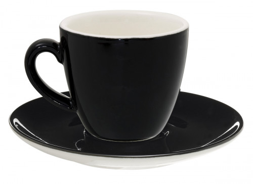 Sous-tasse à expresso rond noir porcelaine Ø 12 cm Emotions Pro.mundi