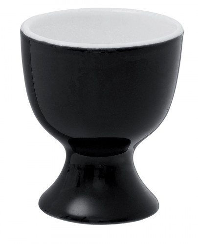 Coquetier rond noir porcelaine 6 cm Ø 5 cm Emotions Pro.mundi