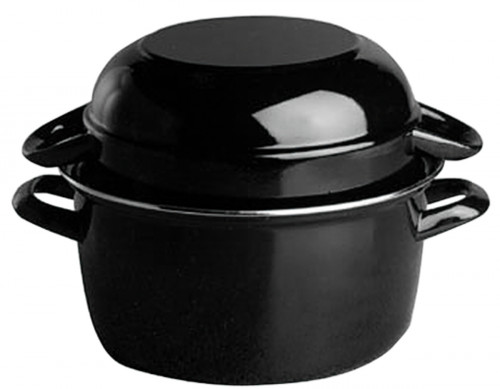 Marmite à moules acier Sans revêtement Avec couvercle Ø 18 cm 17 cm 2,6 L