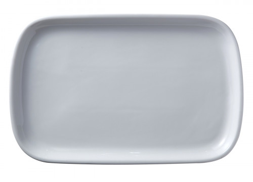 Assiette à entrecôte rectangulaire blanc porcelaine 28x19 cm Essentials Collection