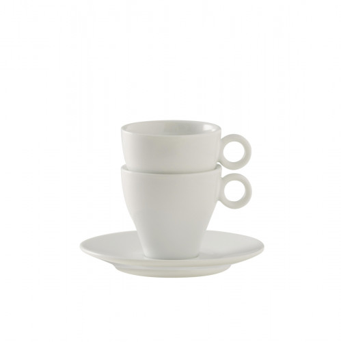Sous-tasse à expresso rond blanc porcelaine Ø 12 cm Slim O Pro.mundi