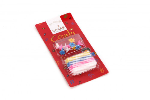 Bougies anniversaire blanc Ø 0,6 cm 6 cm Spaas (24 pièces)