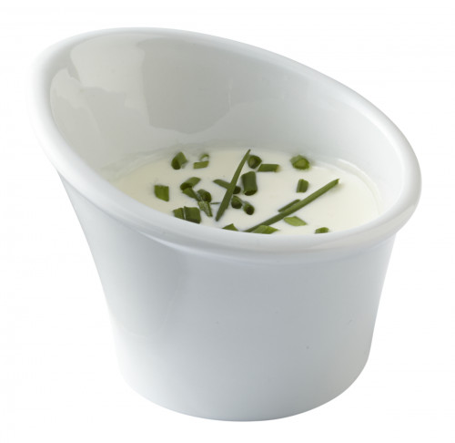 Pot à sauce ovale blanc porcelaine Ø 8 cm