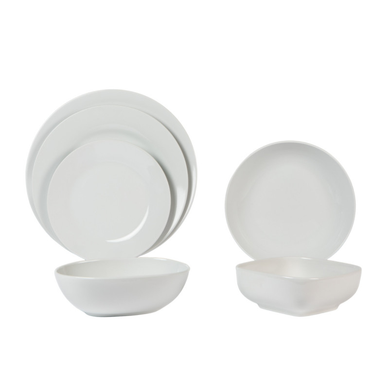 Assiette plate rond blanc porcelaine Ø 19 cm Bazik Essentials Collection