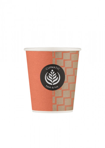 Gobelet orange carton Ø 7 cm 18 cl Hot Cup Huhtamaki (100 pièces)