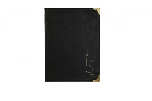 Carte des vins rectangulaire noir 10 vues ajoutables Securit