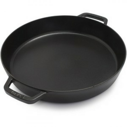 Plat à paëlla rond noir fonte d'acier Ø 34 cm Staub