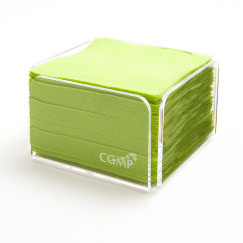Serviette vert ouate de cellulose 20x20 cm Manufacture De L'ephemere (100 pièces)