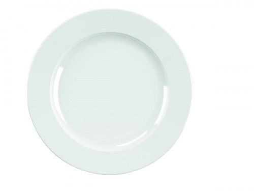 Assiette plate rond blanc porcelaine vitrifiée Ø 21 cm Brasserie Astera