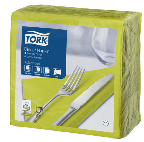 Serviette vert ouate de cellulose 39x39 cm Tork (150 pièces)