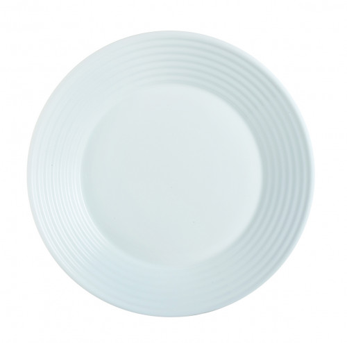 Assiette plate rond blanc verre opal Ø 25 cm Stairo Arcoroc