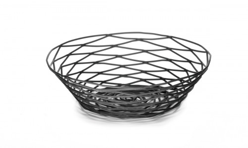 Corbeille rond noir acier Ø 20 cm 5 cm Artisan Tablecraft