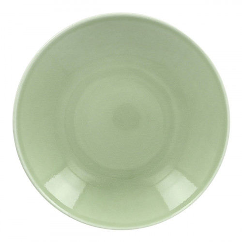 Assiette coupe creuse rond vert porcelaine vitrifiée Ø 22,2 cm Vintage Rak