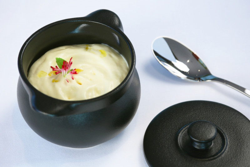 Soupière avec couvercle rond gris porcelaine vitrifiée Ø 15,7 cm Chefs Fusion Rak