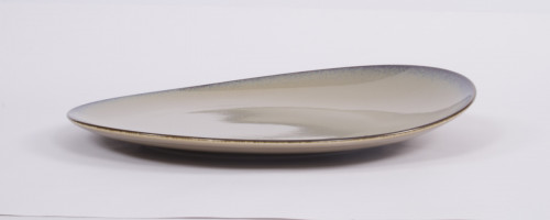 Assiette plate surélevée rond beige porcelaine vitrifiée Ø 29 cm Splash Ariane