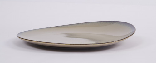 Assiette plate surélevée rond beige porcelaine vitrifiée Ø 27 cm Splash Ariane