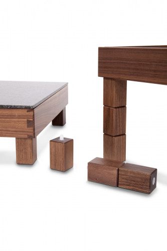 Pied pour présentoir buffet carré brun noyer 3 cm Nature Zepe (12 pièces)
