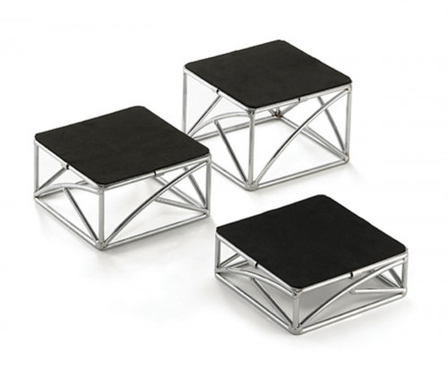 Présentoir carré noir acier 15 cm Tablecraft (3 pièces)