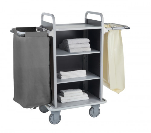 Chariot d'étage 4 niveaux S acier 135,5x56,6x133,3 cm Ibiza Caddie Hotel