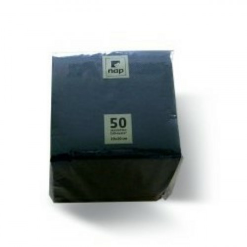 Serviette cocktail noir ouate de cellulose 20x20 cm Celi Ouate Manufacture De L'ephemere (50 pièces)