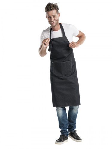 Tablier à bavette noir Taille unique Chaud Devant