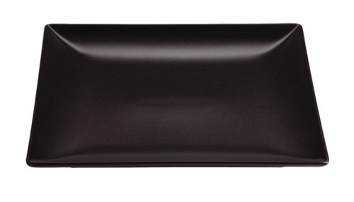 Assiette plate carré noir grès émaillé 26x26 cm Bazik Noir