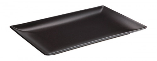 Assiette plate rectangulaire noir grès émaillé 25x15 cm Bazik Noir