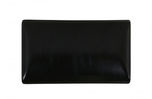 Assiette plate rectangulaire noir grès émaillé 20x13 cm Bazik Noir