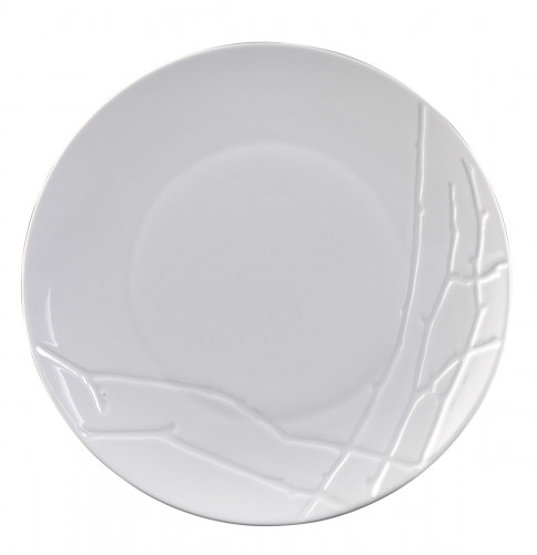 Assiette coupe plate rond blanc porcelaine vitrifiée Ø 25 cm Brushwood Astera