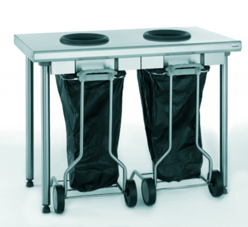 Table de pré-tri 2 trous inox 120x60x90 cm Sans dosseret Sans étagère Tournus