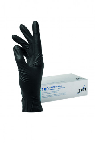 Gants nitrile non poudrés noir L (100 pièces)