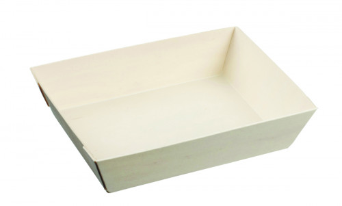 Barquette rectangulaire beige 18,5x13,5 cm 70 cl Solia (50 pièces)