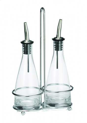 Ménagère huile/vinaigre transparent 14,6x7,3x24,1 cm Siena Tablecraft