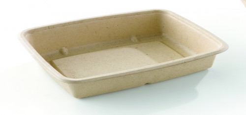 Barquette rectangulaire beige 23x16x3 cm 60 cl Be Pulp (75 pièces)