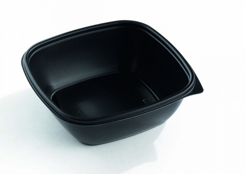 Barquette rectangulaire noir 16,5x16,5x5,5 cm 75 cl Fast Pac (50 pièces)