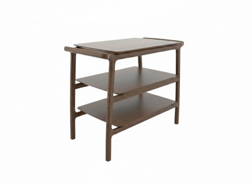 Chariot de service 3 plateaux noyer bois Arianna Rocam