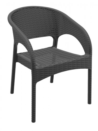 Fauteuil de terrasse gris foncé 81x57x61 cm Panama Flexmob