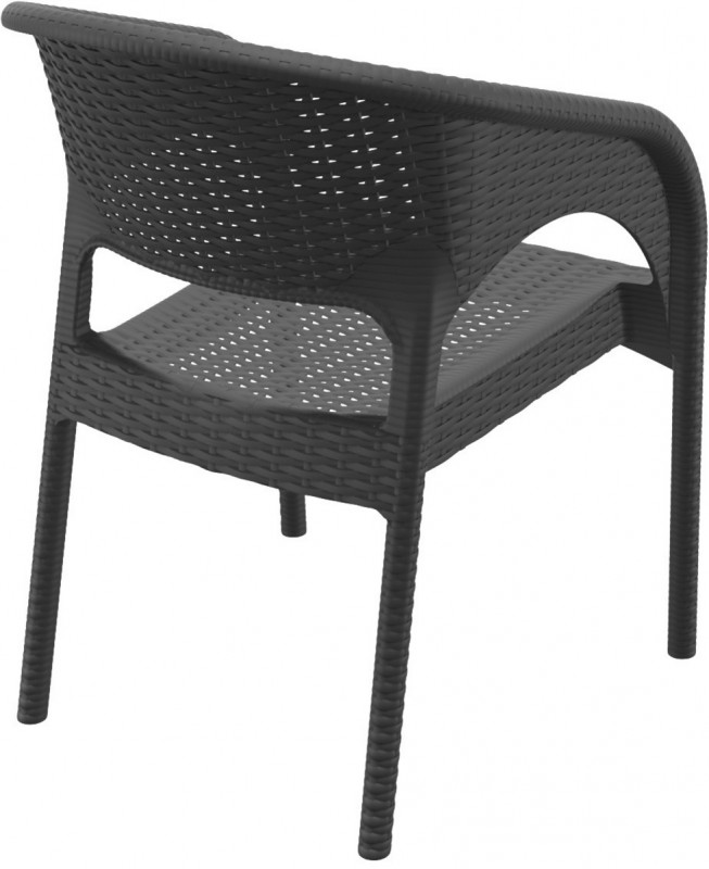 Fauteuil de terrasse gris foncé 81x57x61 cm Panama Flexmob