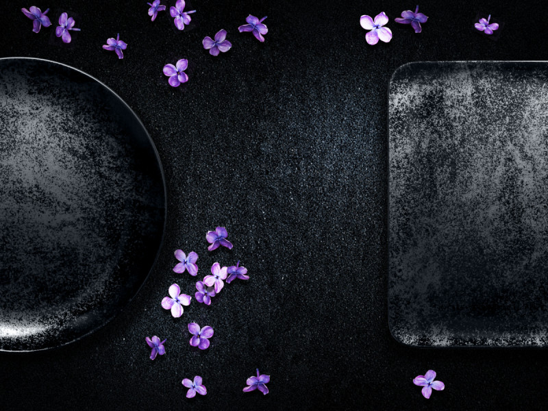 Assiette plate carré noir porcelaine vitrifiée 30x30 cm Karbon Rak