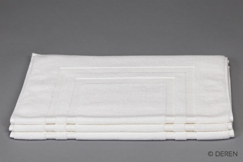 Tapis de bain blanc 50x70 cm 650 g/m² coton (3 pièces)