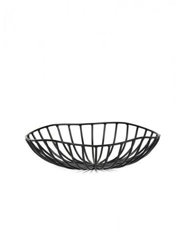 Corbeille noir métal Ø 20 cm 6 cm Catu Serax